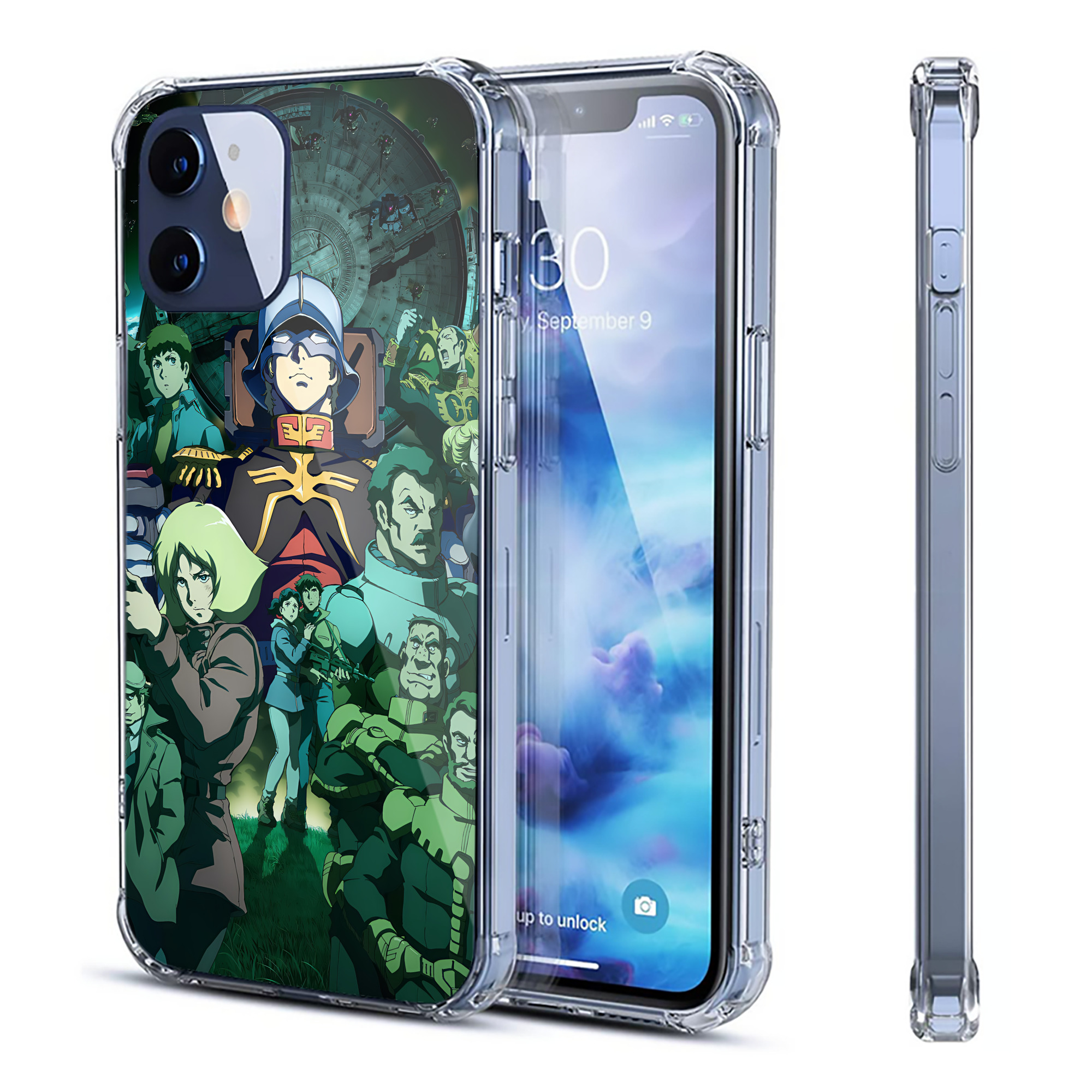 （画像用） 機動戦士ガンダム Mobile Suit Gundam 【iPhone 12シリーズ対応】透明スマホケース（クリアソフトケース）